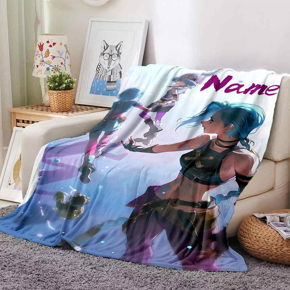 Custom Name Jinx Power Dark Party Blanket For Couch Bed Plush Cozy Fuzzy Blanket Super Soft Warm Blankets For Fall And Winter 091619