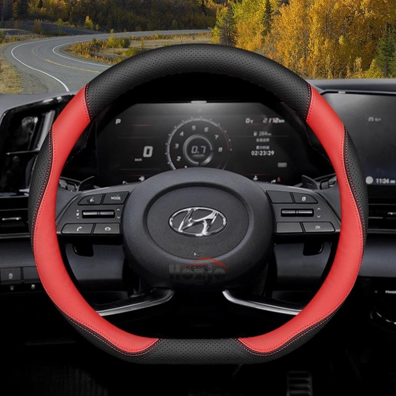 Leather Car Steering Wheel Cover for Hyundai I30 Tucson Nx4 I20 Ix35 Accent I10 Getz Kona I40 Elantra H1 I30n Santa Fe Veloster