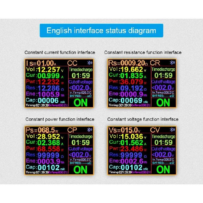 DL24/P 150W/180W 2.4" DC USB Tester Electronic Load 18650 Car Battery Capacity Monitor Discharge Charge Power Meter Checker