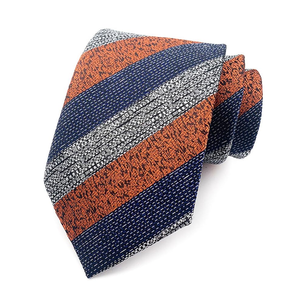 [FASELE] Striped Necktie for Men - Formal, Casual, Business, Stylish, 8cm, British Style, Retro, Elegant, Men s, Meetings, Office, Everyday Wear,