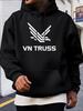 Casual VN Truss Logo Hoodie - Cozy Fleece-Lined