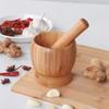 Manual Grinder Pressing Garlic Mashed Garlic Mashing Pot Multifuction Mashing Medicine Pot Jujube Pounding Garlic Wood Mortar