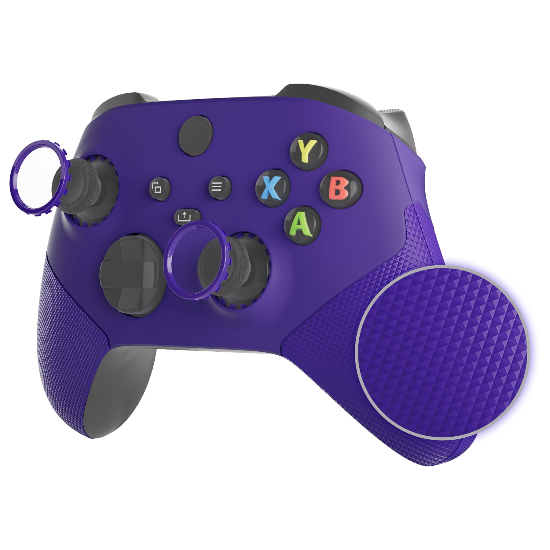 

eXtremeRate Redesigned Grip Handle Faceplate for Xbox Core ASR Version Performance Rubberized Side Rail Grip Shell for Xbox Series X S Controllers фіолетовий