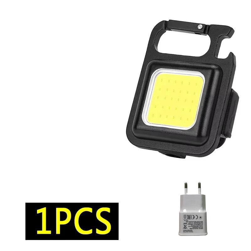 1PC/2PCS/4PCS Portable Mini LED Keychain Flashlight with Magnetic Bottle Opener Work Light Rechargeable Outdoor Camping Lamps