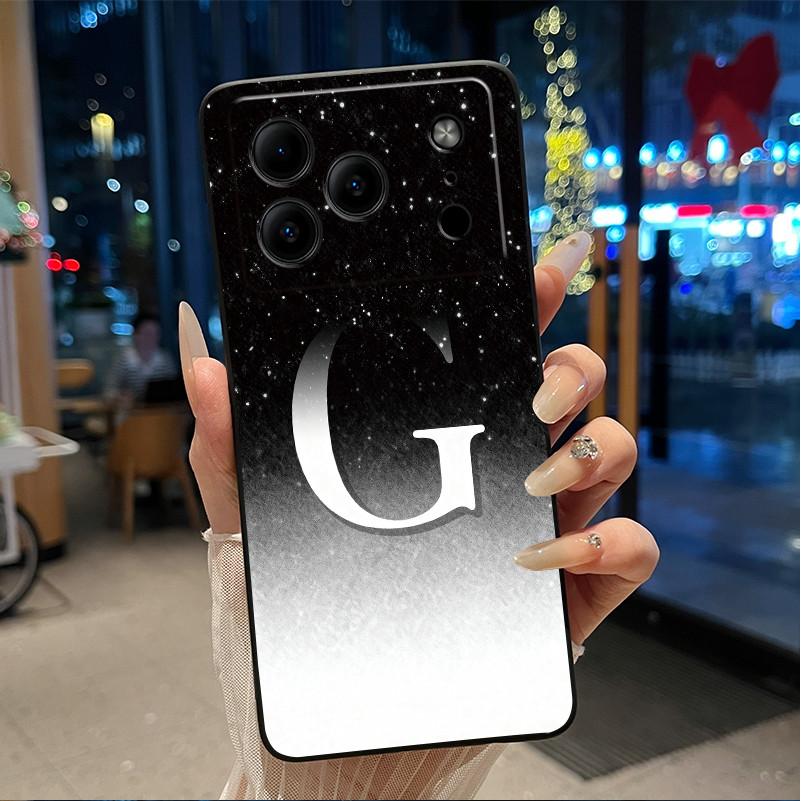 Anti-scratch Couple Phone Case For Doogee Note 56 Unique Letter Design Casing Soft Silicone For Doogee Note 56 Black Cover