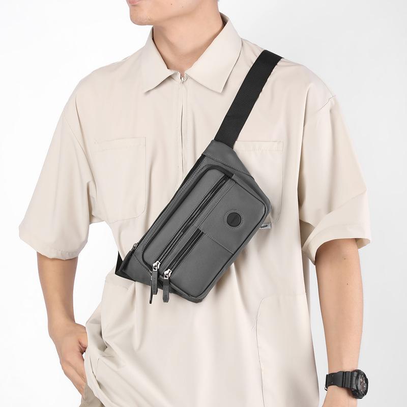 Fanny Pack Men's New Sports and Leisure Chest Bag Simple Oxford Cloth Large Capacity Shoulder Bag Versatile Messenger Bag Backpack