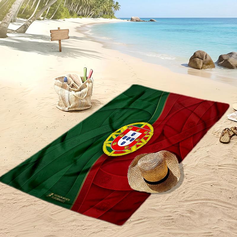 Asciugamano da Spiaggia Stampa Calcio Portogallo Asciugatura Rapida Super Assorbente Morbido Asciugamano da Bagno per Nuoto Spiaggia Viaggio Souvenir Regalo