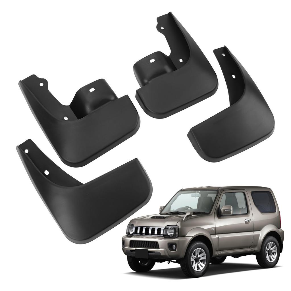 4PCS Car Wheel Mudguards Shockproof Front Rear Wheel Protective Black Mudflaps Kit for Jimny 1998 To