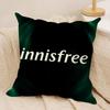 Green I-InnisfreeS Cushion Cover Soft Plush Fabric Double-Sided Printed Sofa Cushion Cover for All Seasons Home Decor Gift