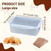 Large Capacity Sealed Food Storage Box, Reusable Hinged Lid, Bread Kitchen Organizer, Refrigerator Freezer, Clear Plastic for Baked Foods