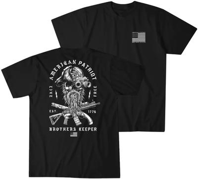 American Patriot Brother Keeper Military Grunt Tactics T-Shirt 100% Cotton O-Neck Short Sleeve Casual Mens T-shirt Size S-3XL...