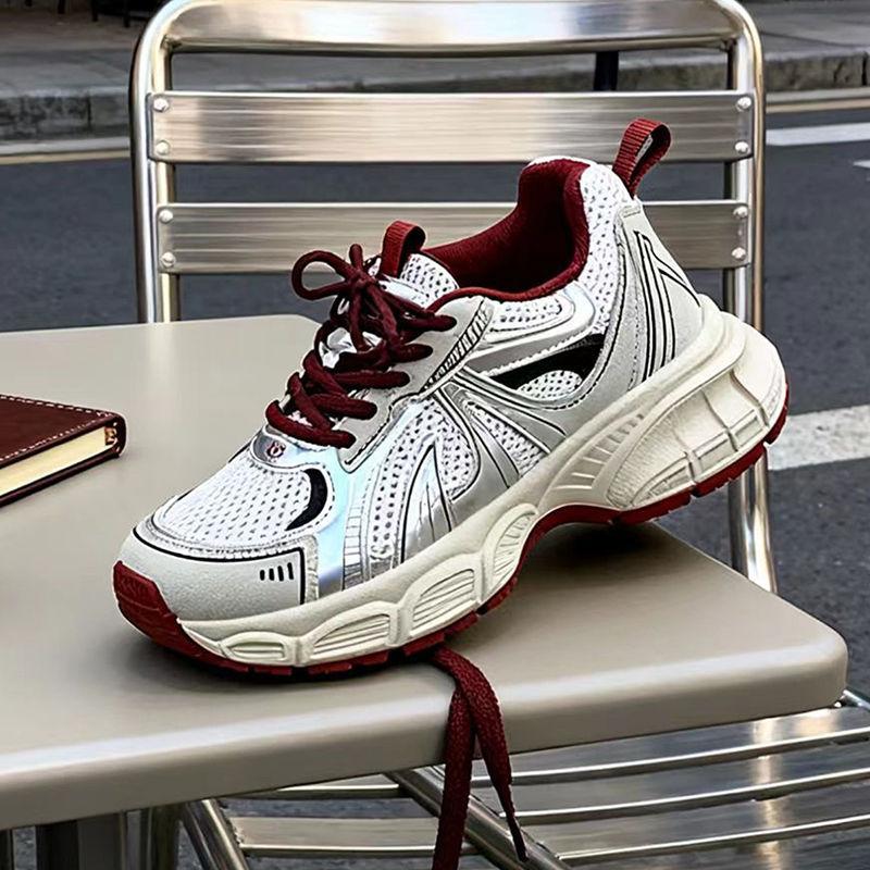 Dad Shoes Women's Autumn New Mesh Thick-soled Super Fire Versatile Casual Sports Shoes with Small Height Increase