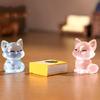 5Pcs Creative Cute Luminous Fox Animal Ornament Cartoon Mini Room Ornament Accessories Kawaii Desktop Resin Ornament Gifts