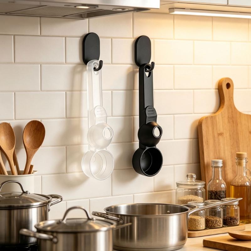 Integrated Coffee Funnel Spoon for Cleaner Powder Filling In Home Brewing, Kitchen Use, and Daily Drink Mixing