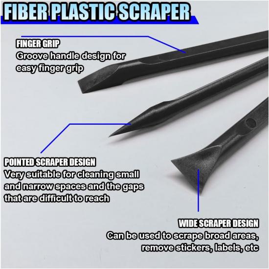 3PCS Plastic Scraper Tool - Multi-Purpose Non-Scratch Scrapers Cleaning Tool for Tight Spaces - Pen-Shaped Label Sticker Remover Scraper for Car