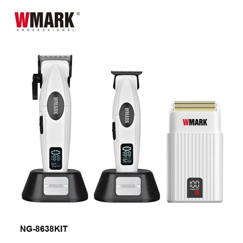 WMARK Hair Clipper Professional Hair Cutting Machine Cordless Trimmer Electric Shaver Barber Metal Clipper for Men NG-8638 KIT