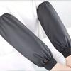 Heavy-Duty Black Faux Leather Arm Sleeves - Waterproof & Oil-Resistant for Kitchen, Occupational Work & Industrial Use