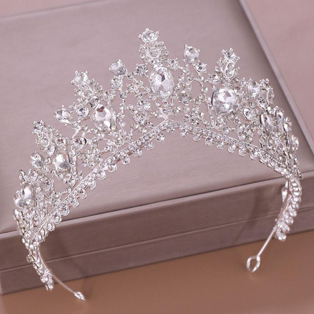 Shiny Baroque Crowns Vintage Style Bridal Tiara Elegant Rhinestone Bridal Crown  Bride Celebration