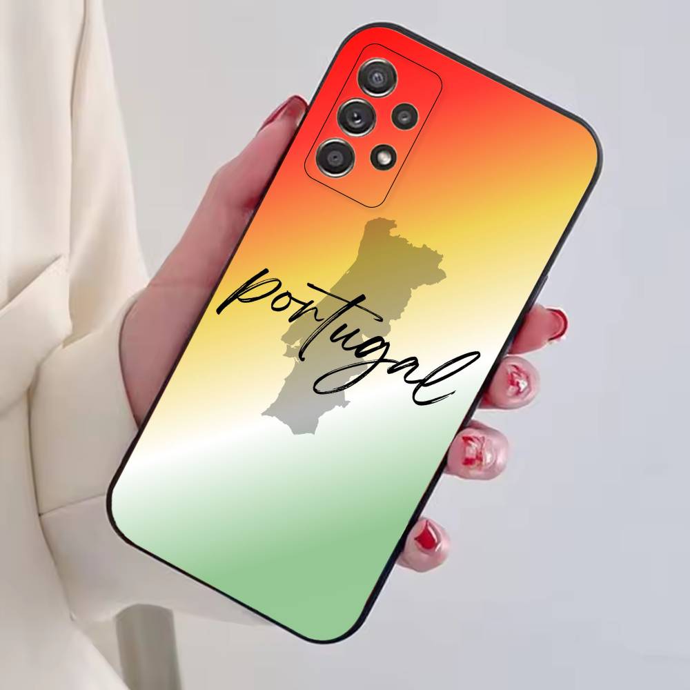 Fußballfans Unterstützen P-Portugal Flagge Handyhülle Für Samsung S25,S24,S21,S22,S23,S30,Ultra,S20,Plus,Fe,Weiche Silikon Schwarze Hülle