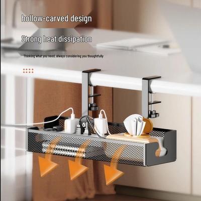 Under-Desk Cable Management Rack: No-Drill Organizer for Desktop Cable Routing