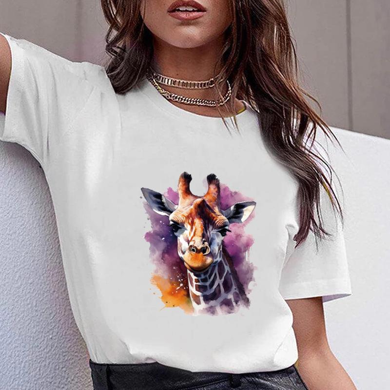 Niedliche Giraffe Aquarell Hitzetransfer Aufkleber Aufbügler für T-Shirts Thermotransfer Vinyl HTV Abziehbild DIY Design