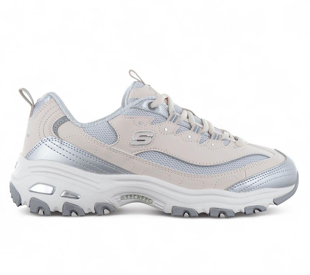 Skechers D Lites - Chromatic - Damen Sneakers Schuhe Beige-Silber 150246-NTSL ORIGINAL