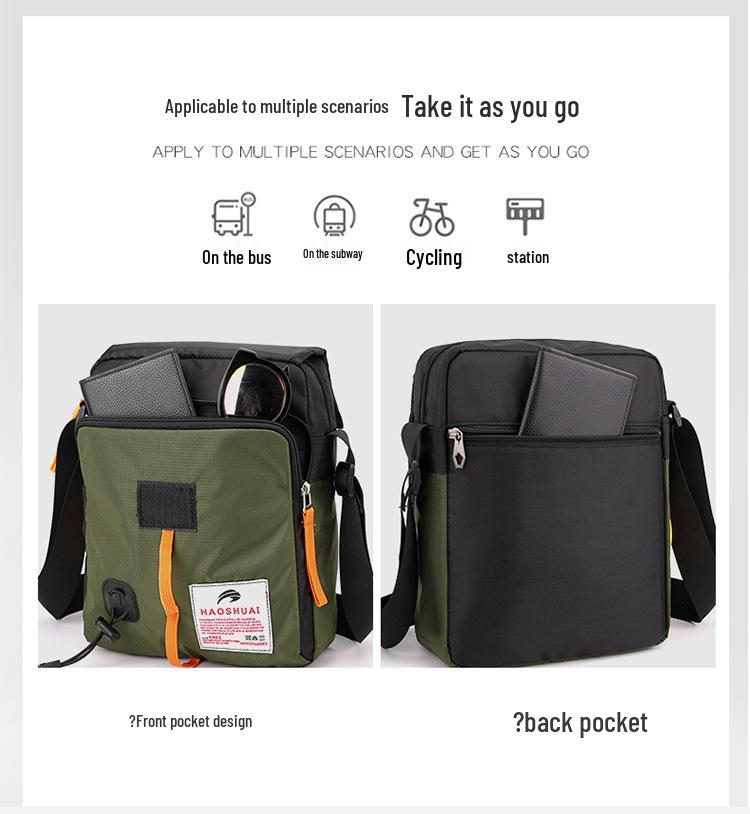 Haoshuai Men's Casual Crossbody Shoulder Bag for Sports
