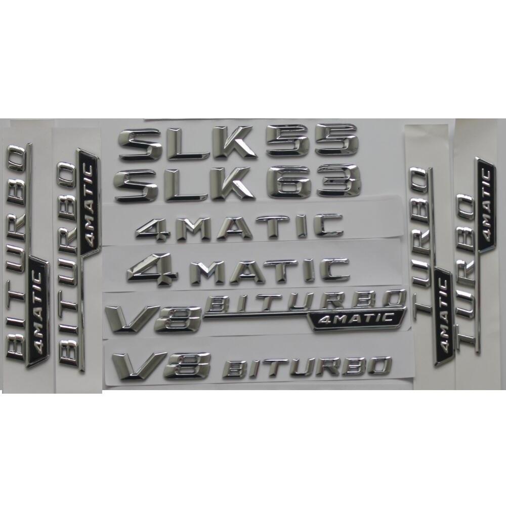 Chromowane 3D Emblematy z literami na klapę bagażnika dla Mercedes Benz SLK32 SLK55 AMG SLK200 SLK230 SLK250 SLK300 SLK320 SLK350 4MATIC CDI