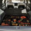 1pc Black Cat Print Personalized Car Trunk Mat Interior Protection Cargo Liner Durable Polyester Floor Mat Safe And Practical