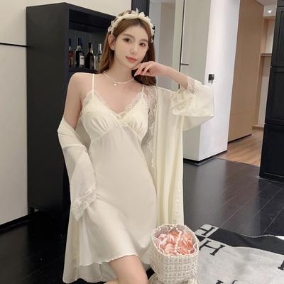 Sexy Pajamas Women's Ice Silk New Pure Desire Suspender Nightgown Summer Nightgown Lace Back Loungewear