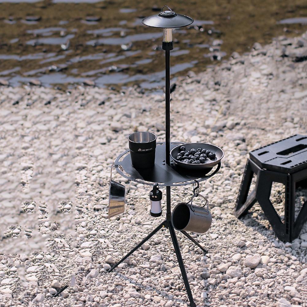 Strong Load-bearing Telescopic Fishing Table with Light Pole Tripod Storage Bag Portable Camping Table Outdoor Furniture