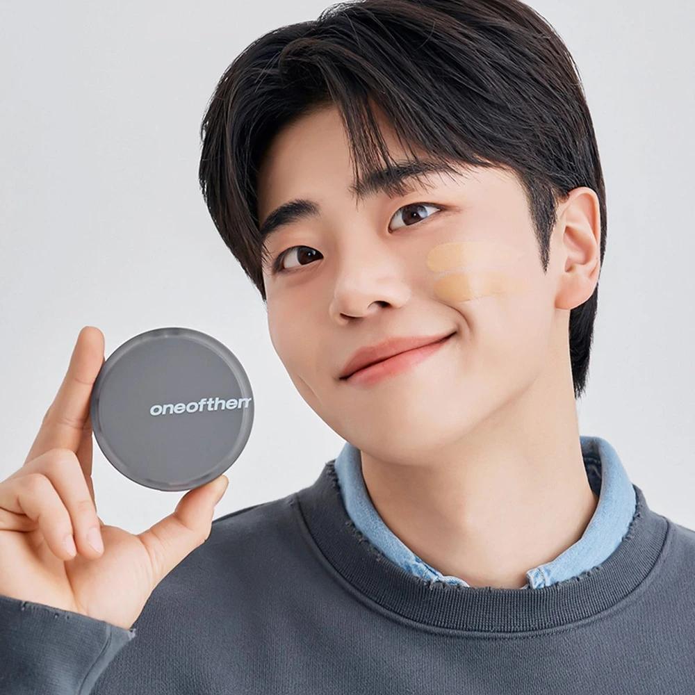 [All-in-One Grooming 2-Piece Set] De Teint Cushion Foundation Cover Cushion + Le Chengple Eyebrow Pencil No. 001 Natural