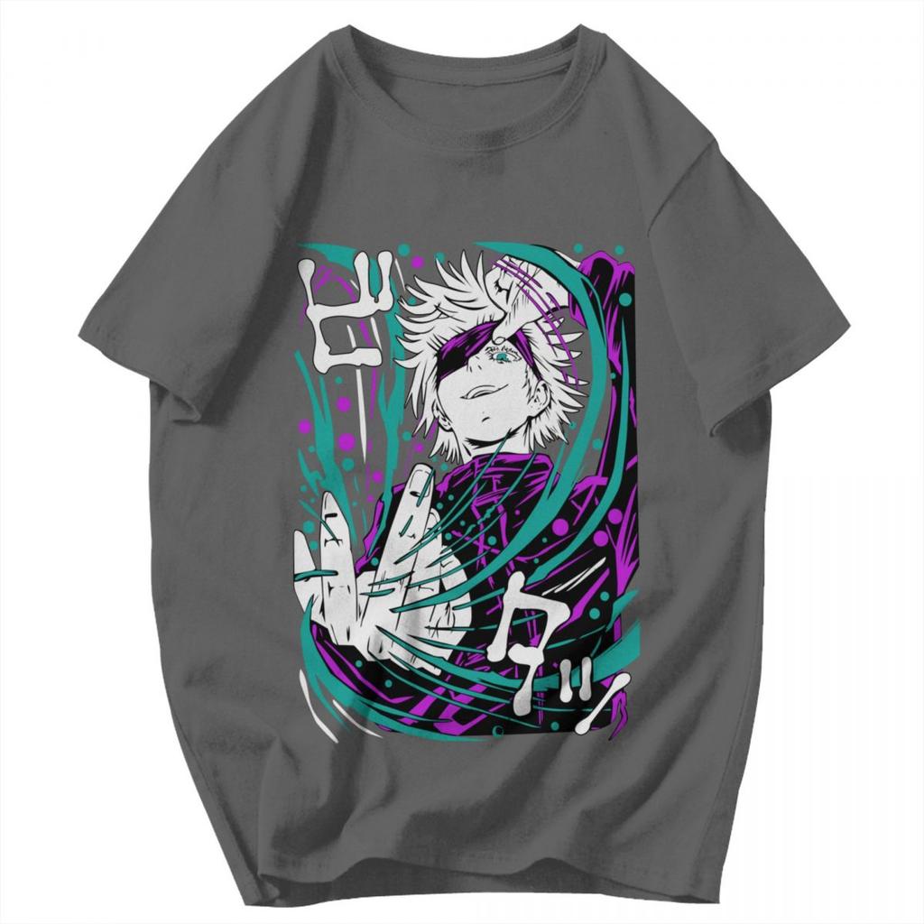 Men T Shirt Anime Jujutsu Kaisen Satoru Gojo Vintage Vintage Summer Y2K Graphic Quality Unisex Tops T Shirts