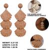 Raffia Dangle Earrings for Women - Boho Statement Rattan Drop Jewelry Shell Design, Lightweight Summer Beach Trendy Accessories