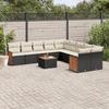 VidaXL Garden Lounge Set with Cushions 11 Pcs, Patio Sofas, Patio Furniture Set, Outdoor Furniture, Black 3228037