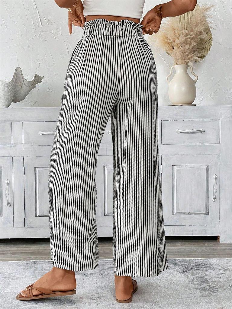 European & American Women's Striped Straight-Leg Pants - Spring/Summer 2026 Collection, Casual Commuter Style