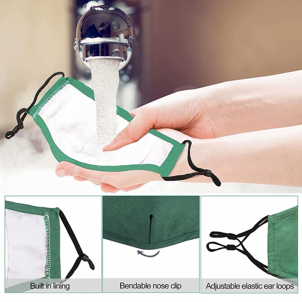 Kids Cloth Face Mask Washable Reusable Cute Children Face Masks Adjustable 3 Ply Face Cover For Girls Boys Pack Of 8