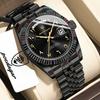 POEDAGAR Fashion High Quality Men Clock Waterproof Date Week Watch for Man Stainless Steel Luxury Quartz Watches + Box