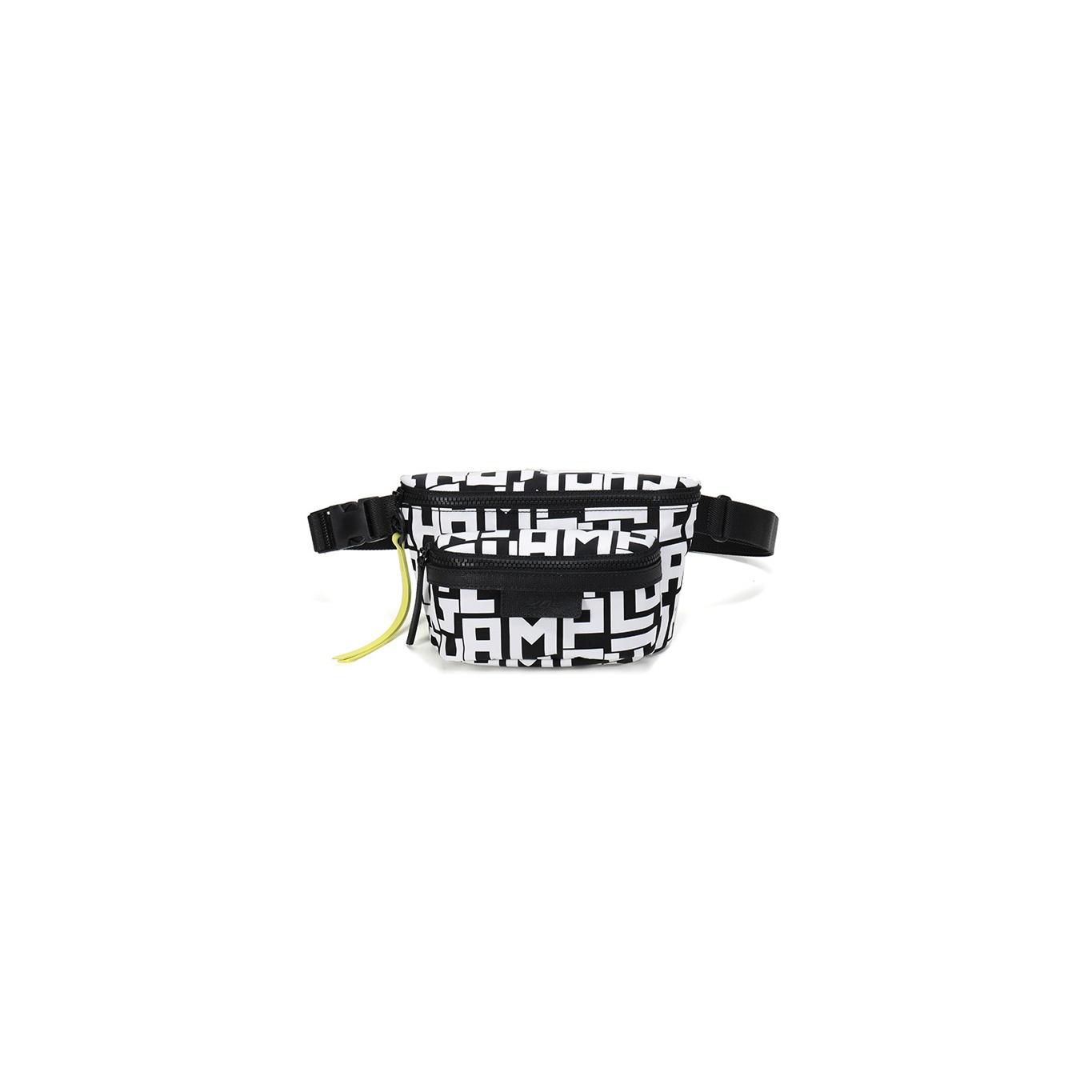 

Longchamp Le Pliage Lgp 24 Color Block Letter Pattern Zipper Nylon Canvas And Cowhide Waist Bag Medium Women waist bag Black White 10034412067 Black White