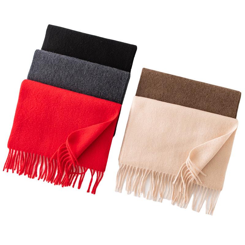Cashmere Solid Color Scarf for Women Versatile Winter Warm Solid Color Cashmere Scarf  Korean Atmosphere Scarf for Men