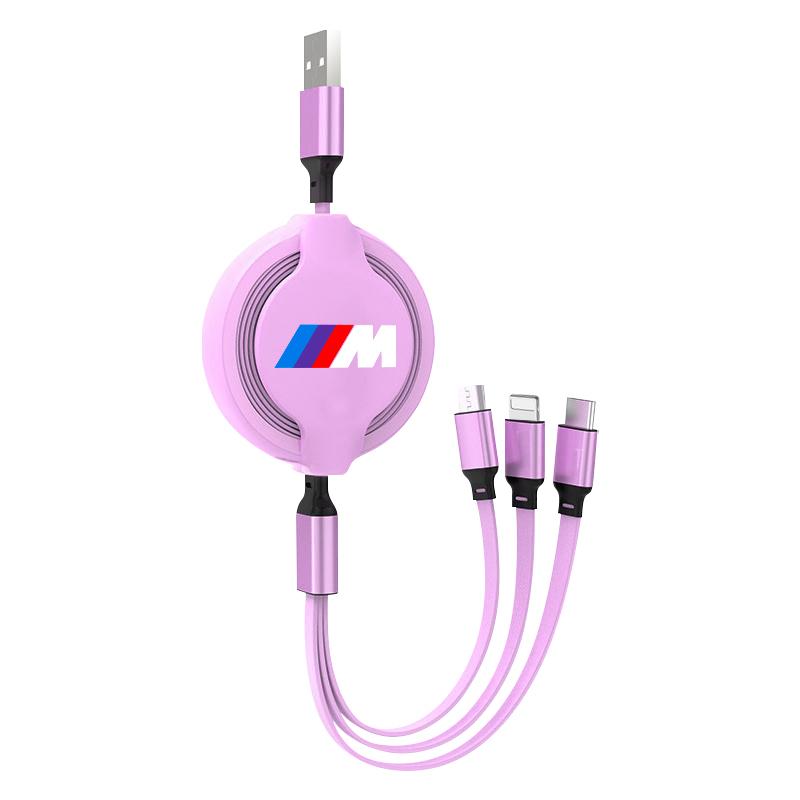1Pcs Car Mounted Telescopic Three In One Mobile Phone Charger For BMW M E34 E36 E60 E90 E46 E39 E70 F10 F20 F30 X5 X6 X1 M3 M5 M6 E71 F01 F02 F87
