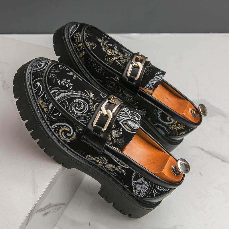

2025 autumn new men s leather shoes men s British style platform heightening loafers men s shoes casual shoes men s trend 45
