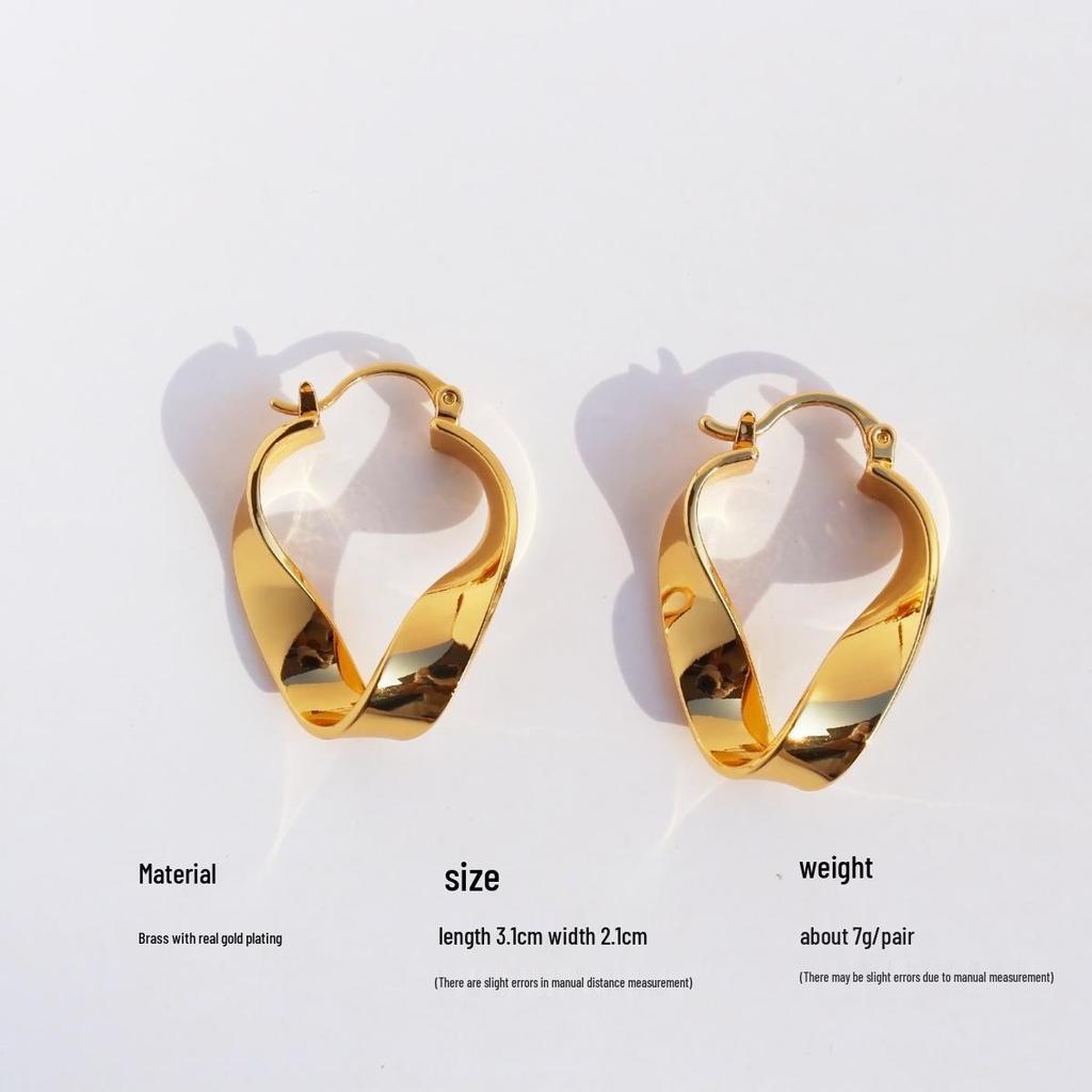 Minimalist Twisted Geometric Ear Cuffs: European & American Trendy Metal Style Earrings