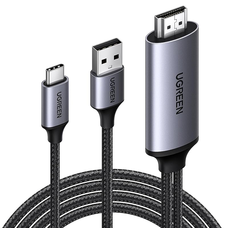 

UGREEN HDMI-USB C conversion cable 4K@60Hz With USB power supply port HDMI-Type C [One-way communication] From PS5, SteamDeck, and laptop USB-C