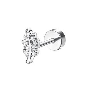 Bobisty 1PC Cartilage Stainless Steel Earrings for Women Flat Back Stud Earrings for Cartilage Helix Piercing Jewelry