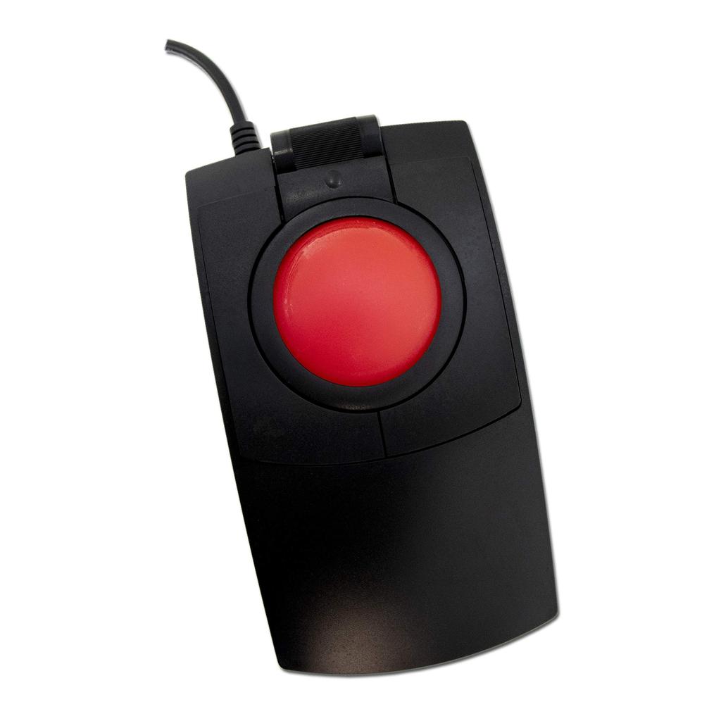Glow USB Wired Ergonomic Backlit Ambidextrous High Performance Laser Trackball Made In the USA CST2545-5W (GL) (L-Trac Red) 5-Button (Black) -