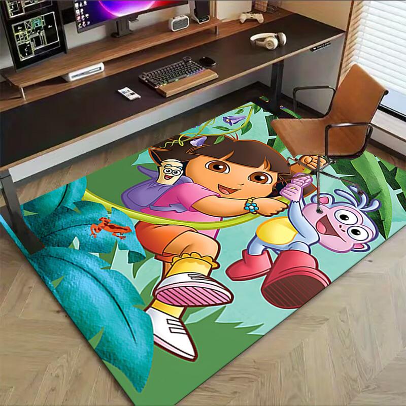 Dora'S Jungle Adventure Carpet For Playroom Bedroom Living Room Sofa Home Decorkids Game Area Rug Nonslip Floor Mat