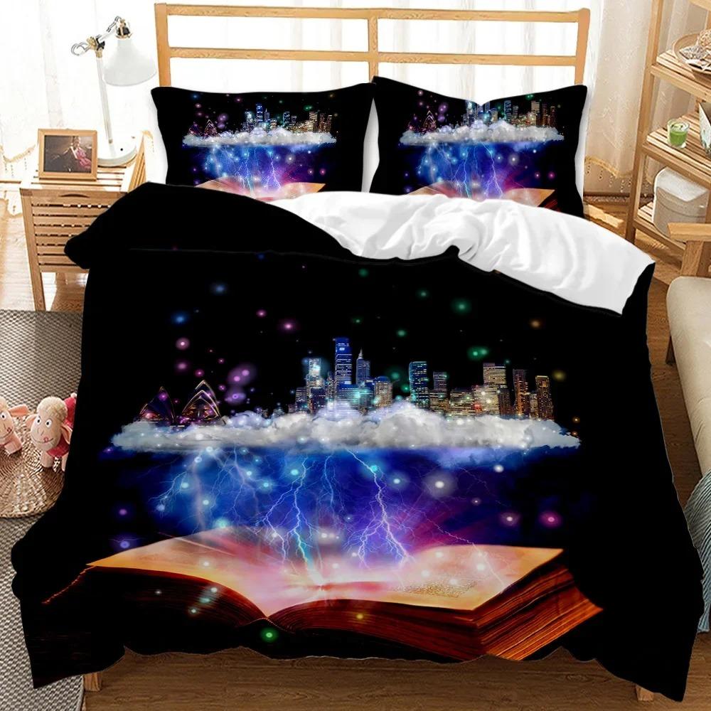 Musiknoten Bettbezug Set Einzel Doppel King Size Polyester Bettwäsche für Kinder Jungen Mädchen mit Kissenbezug