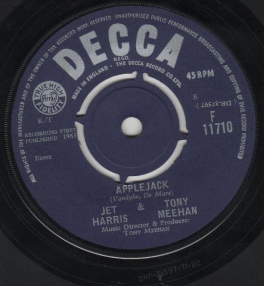 7inch Record JET HARRIS & TONY MEEHAN - Applejack F11710 Decca 1963 UK Rock Used