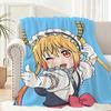 Anime M-miss K-kobayashi's Dragon Maid Throw Lightweight 240g Flannel Blanket Soft Skin-friendly for Summer Cooling